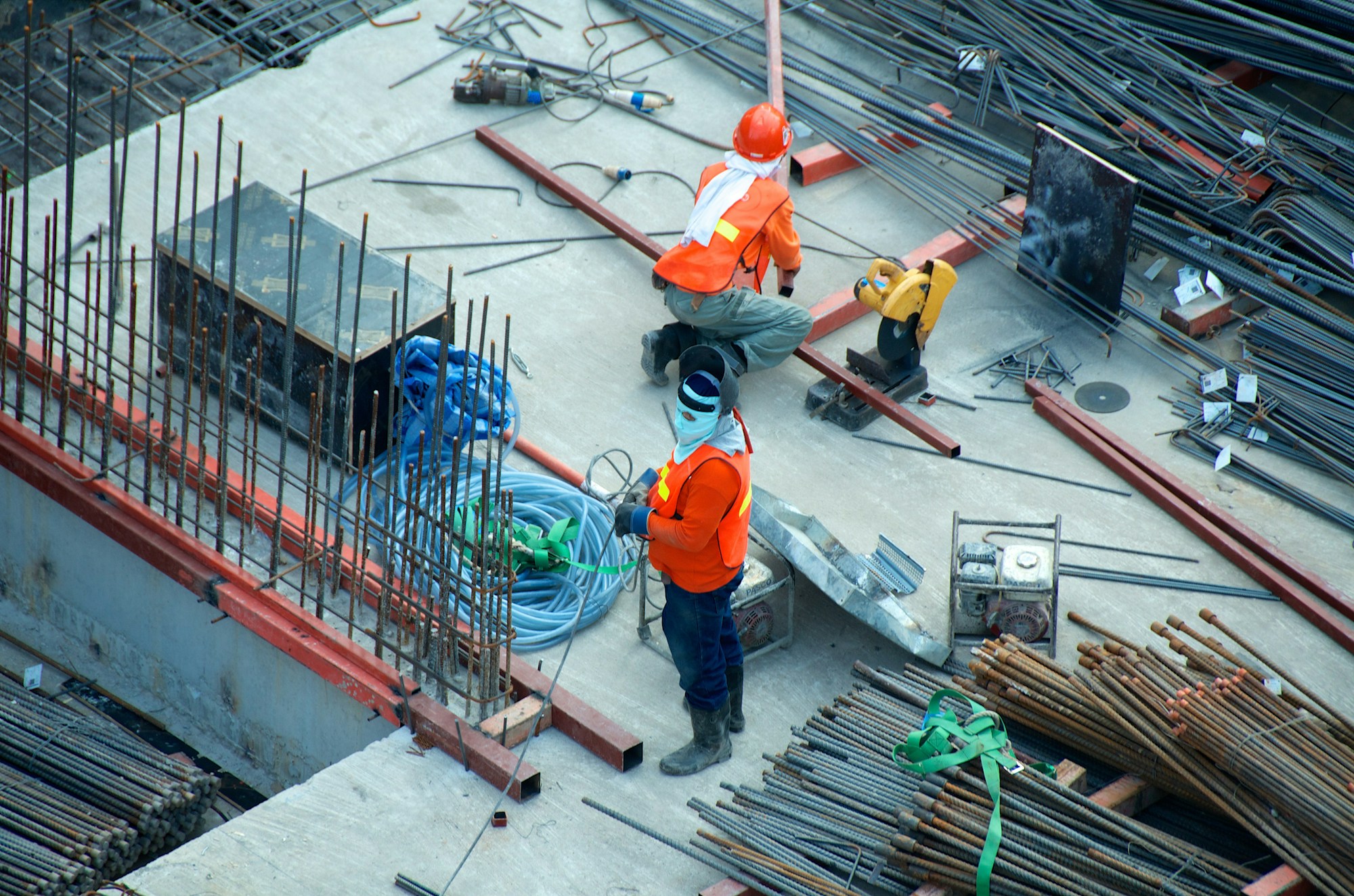 Civil construction work on site